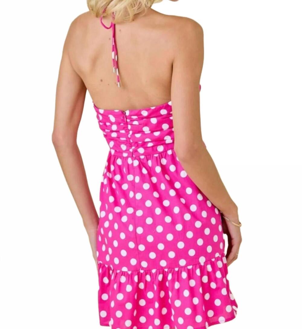 NEW DAY + MOON pilar polka dot halter dress in pink - Picture 5 of 8
